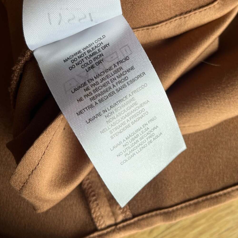Lysse New York Satin V-Neck Long Sleeve Blouse Size XL Brown - Picture 9 of 9